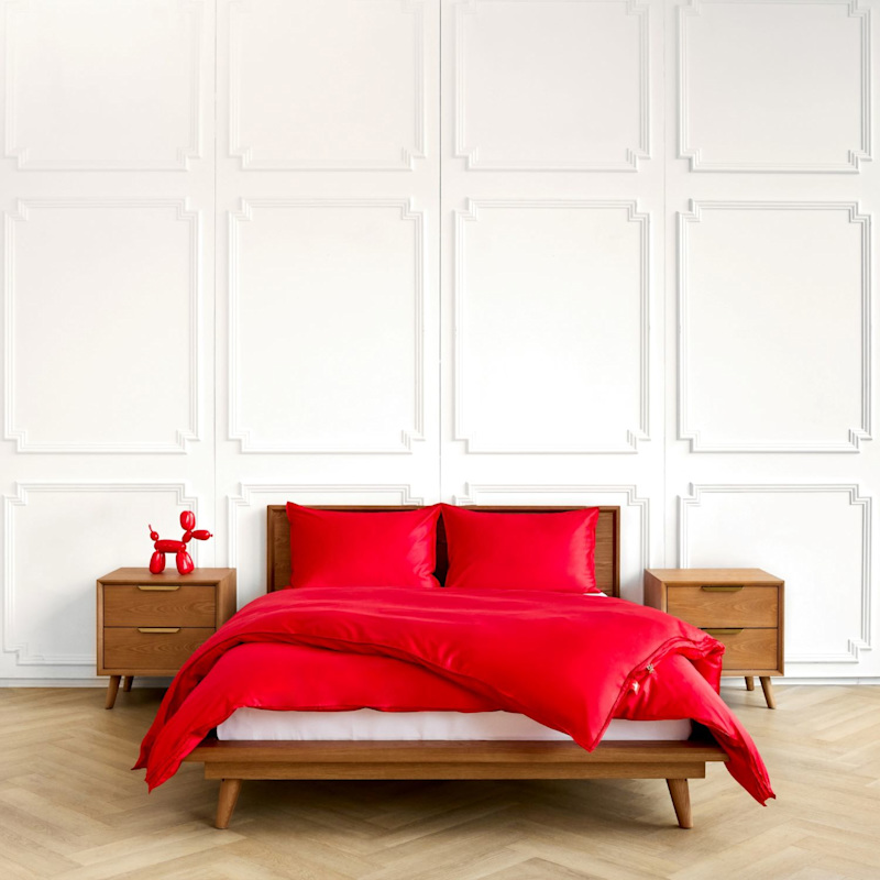 Duvet Cover Set With Three Sided Zipper, Full / Double - Cardinal ...