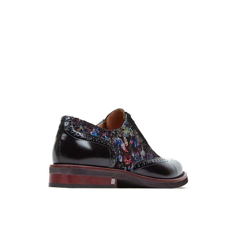 Thumbnail of Vivienne - Black Flower - Womens Oxford Shoes image