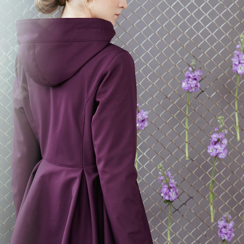Waterproof Hooded Purple Coat In Ruby Purple | RainSisters | Wolf