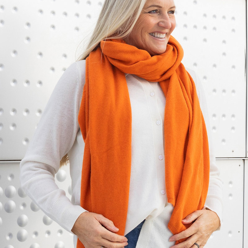 Thumbnail of "Alfie" Large Cashmere Scarf -  Orange image
