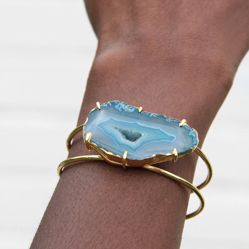 Thumbnail of Green Gemstone Summer Love Cuff Bracelet Horizontal image