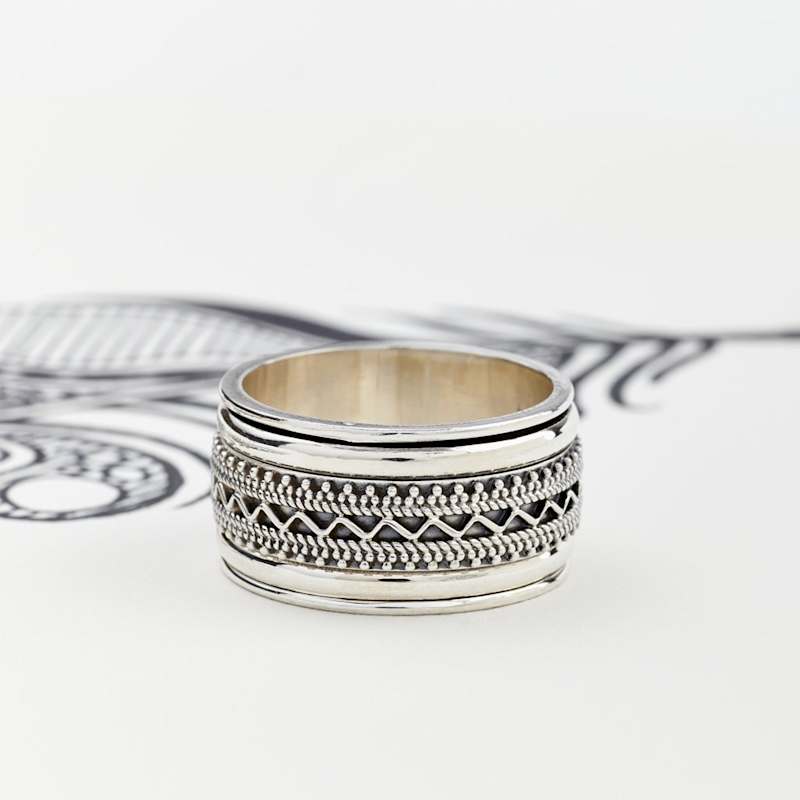 Thumbnail of Men's Jaipur Explorer Silver Spinning Ring image