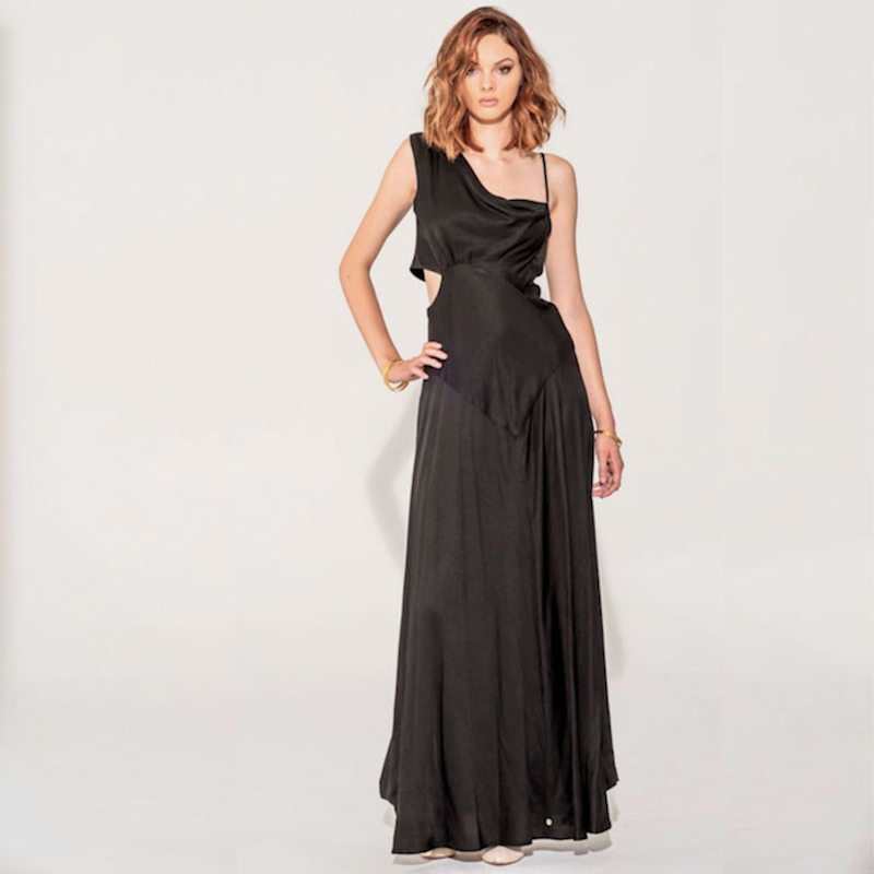 white christmas dresses Grecian Cap Sleeve Cowl Back Dress Champagne– Selfie Leslie main image 0