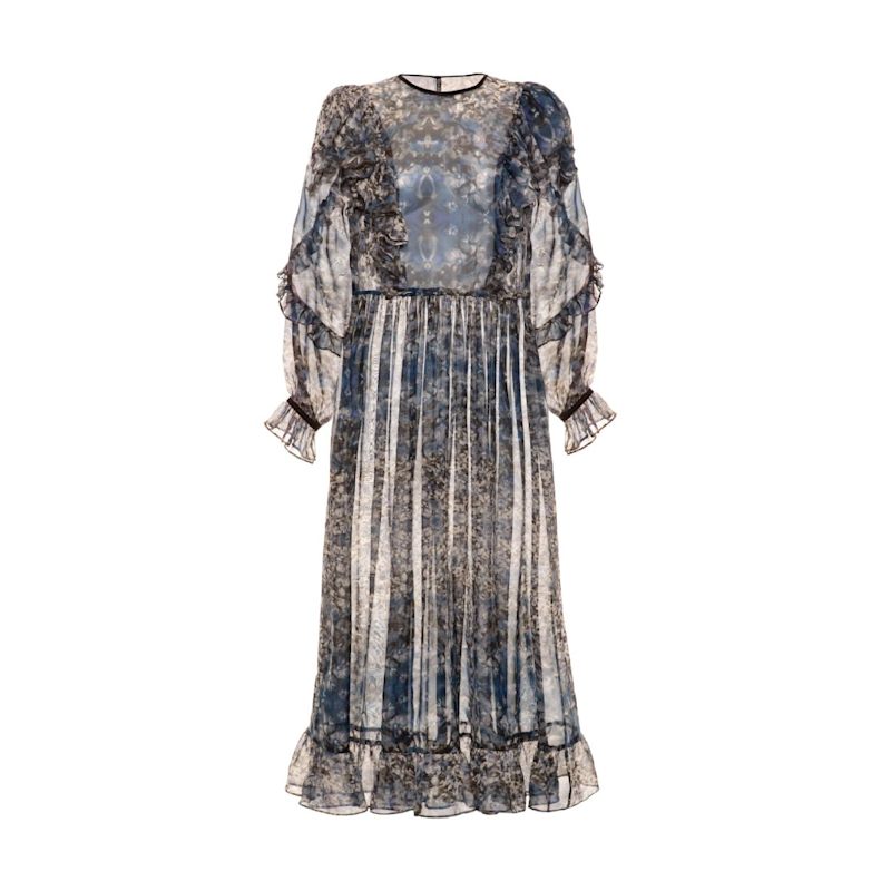 Thumbnail of Becky - Flower Silk Maxi Dress image
