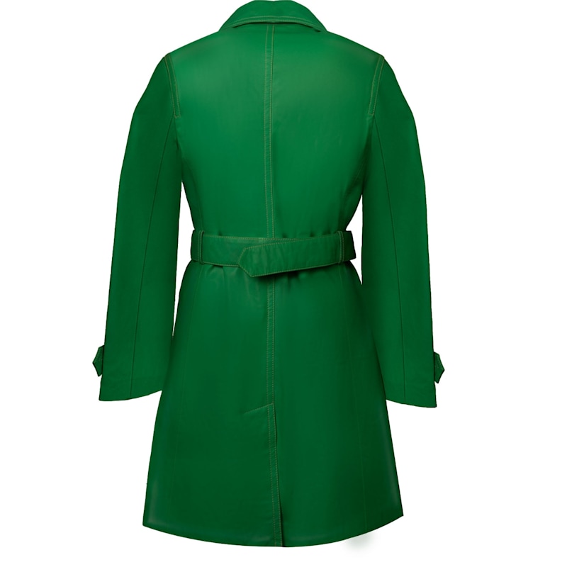 Thumbnail of Green Ghost Leather Trench Coat image
