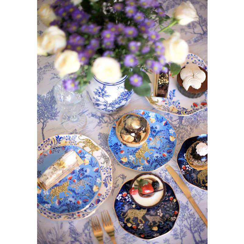 Thumbnail of Amazon Rainforest Bone China Plates In Blue, Set Of Three image