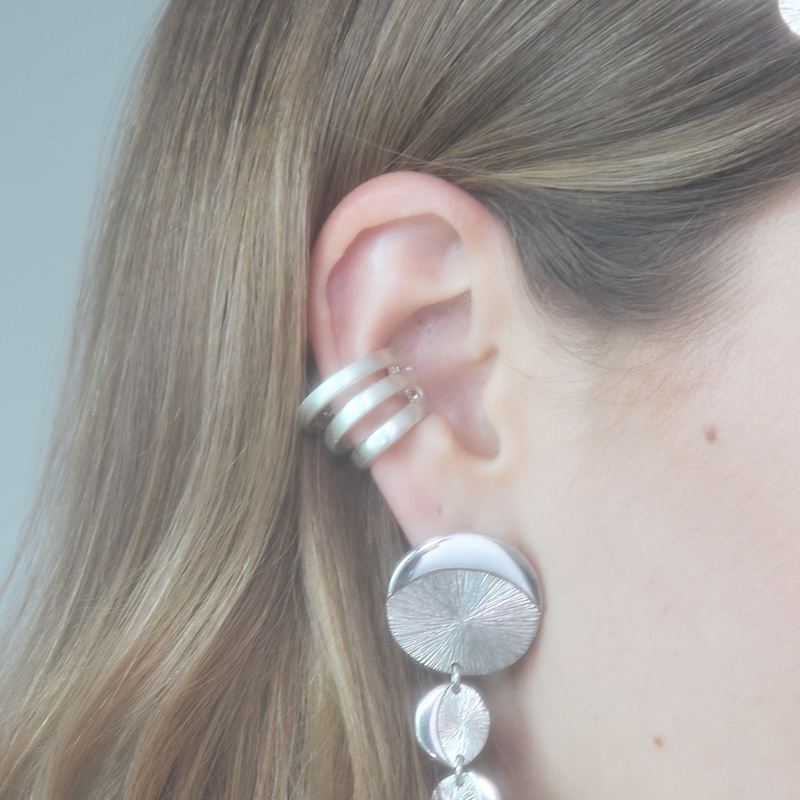 Thumbnail of Earcuff Three Hoops - Silver image