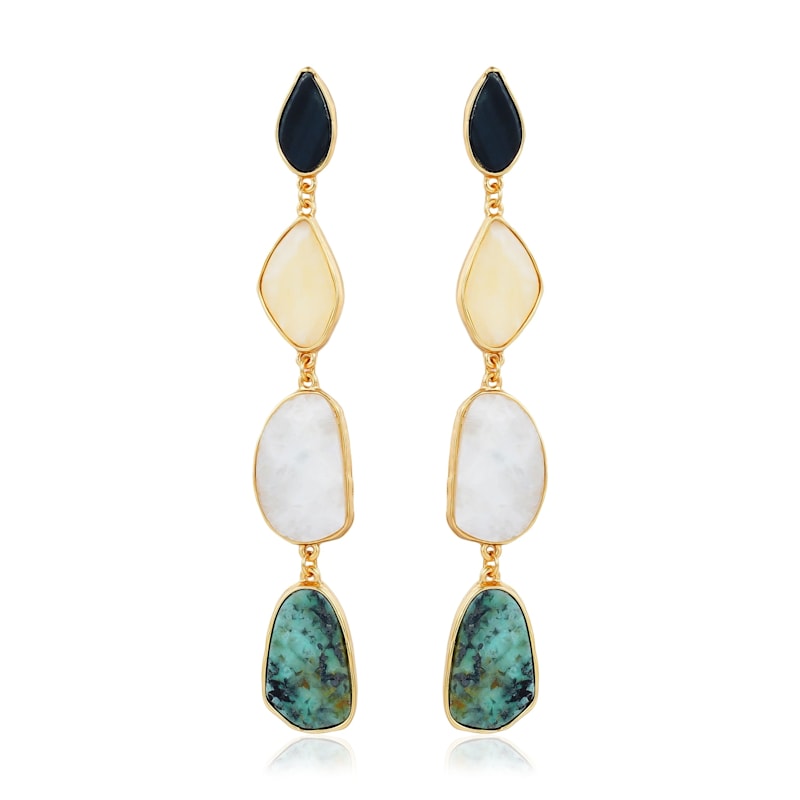 Earth Element Gemstone Drops Earrings Rare Matters Jewelry