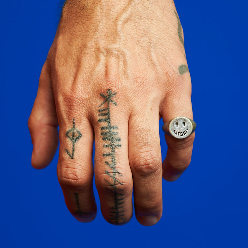 Thumbnail of Eat Shit Smiley Ring In Sterling Silver image