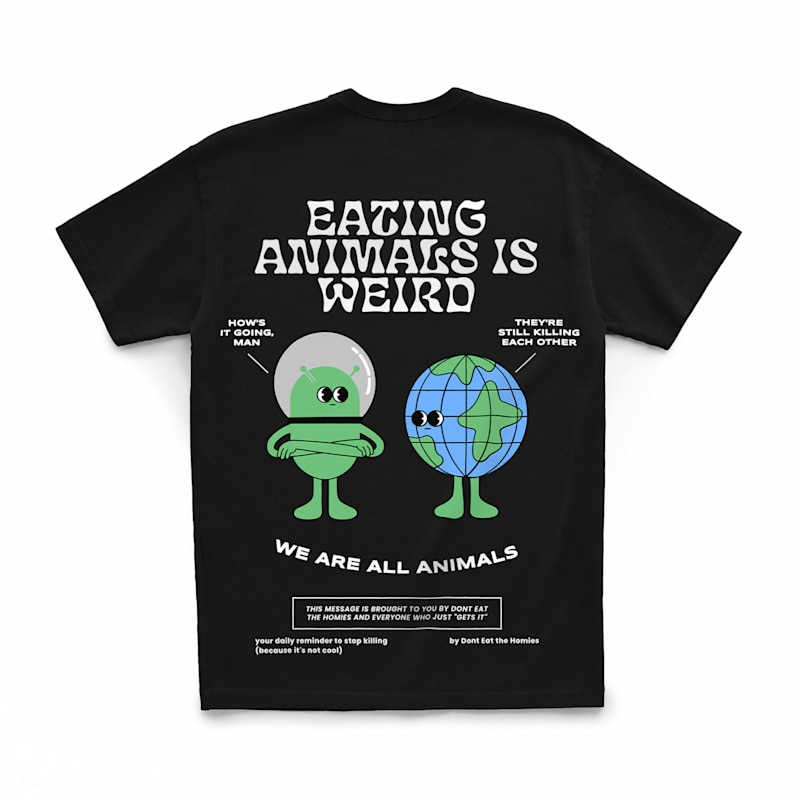 Thumbnail of Eating Animals Is Weird Tee - Black image