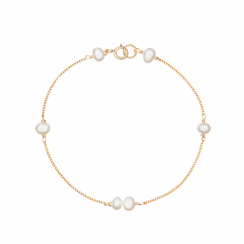 Thumbnail of Gold Six Pearl Bracelet image