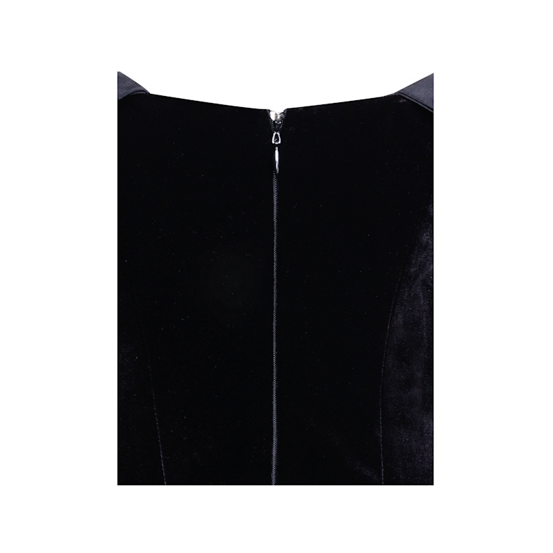 Echo Black Velvet Off-Shoulder Pleated Mini Dress | Miss Circle New York |  Wolf & Badger
