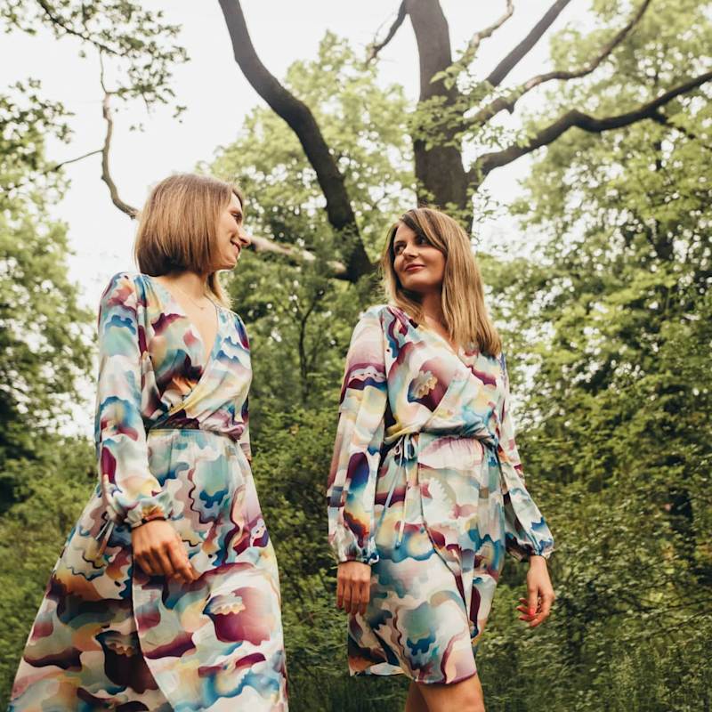 mini abstract dress Amy Abstract Mini Dress-Blue S
