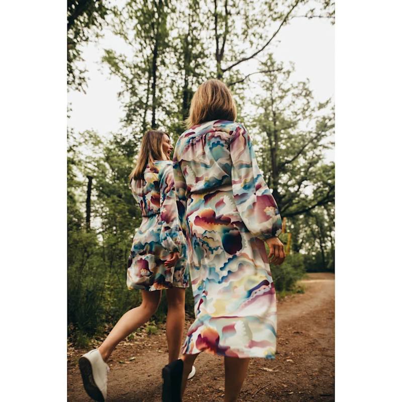 mini abstract dress Beige Abstract Print Lined Mesh Long Sleeve Mini Dress Prettylittlething  Multicolour : Party Dresses : VogaCloset Oman