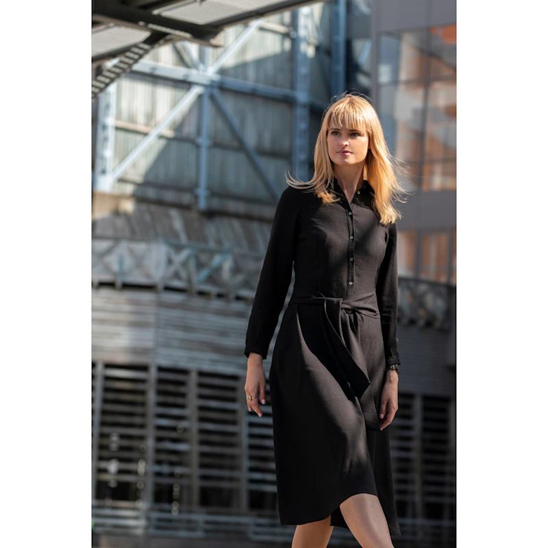 Thumbnail of Echo Midi Shirt Dress With Belt - Black image