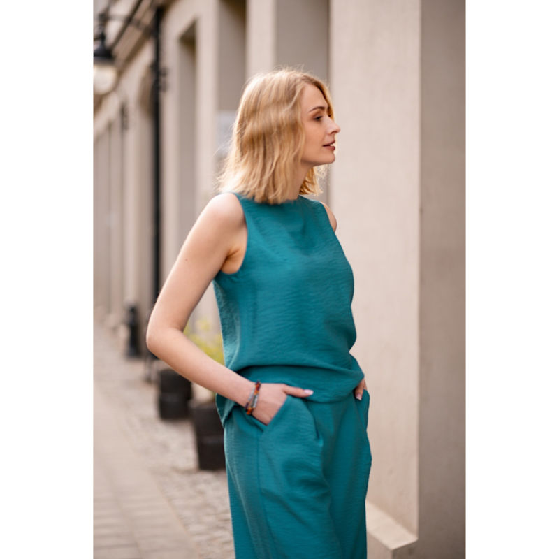 Thumbnail of Echo Viscose Top Wide Straps - Turquoise image