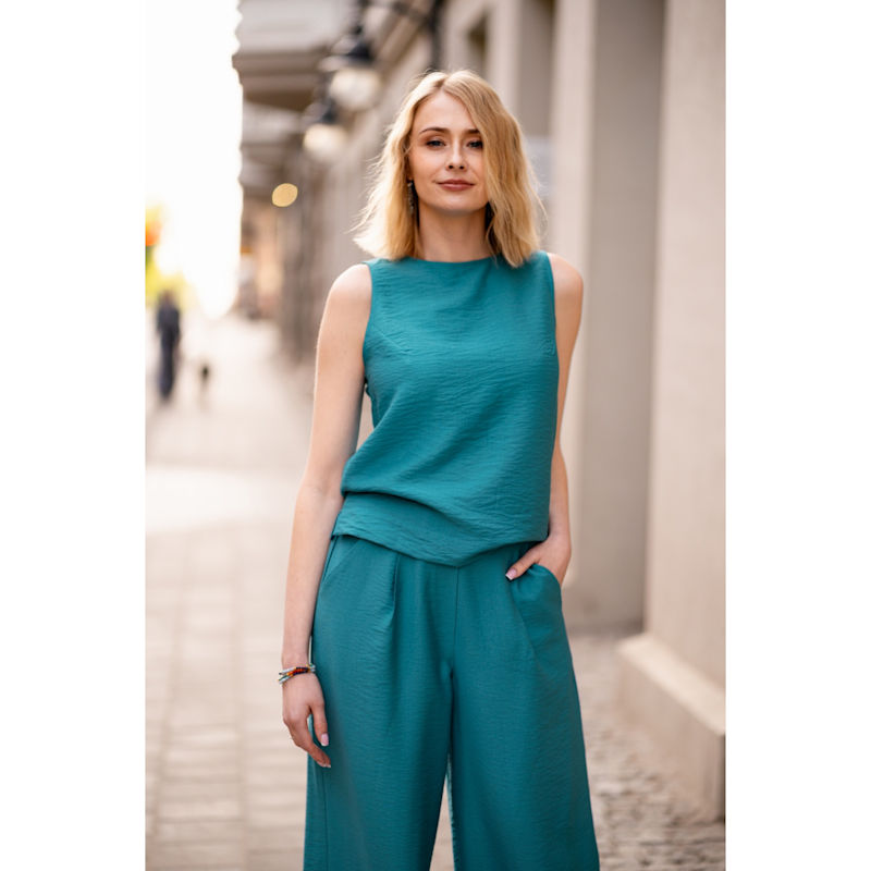 Thumbnail of Echo Viscose Top Wide Straps - Turquoise image
