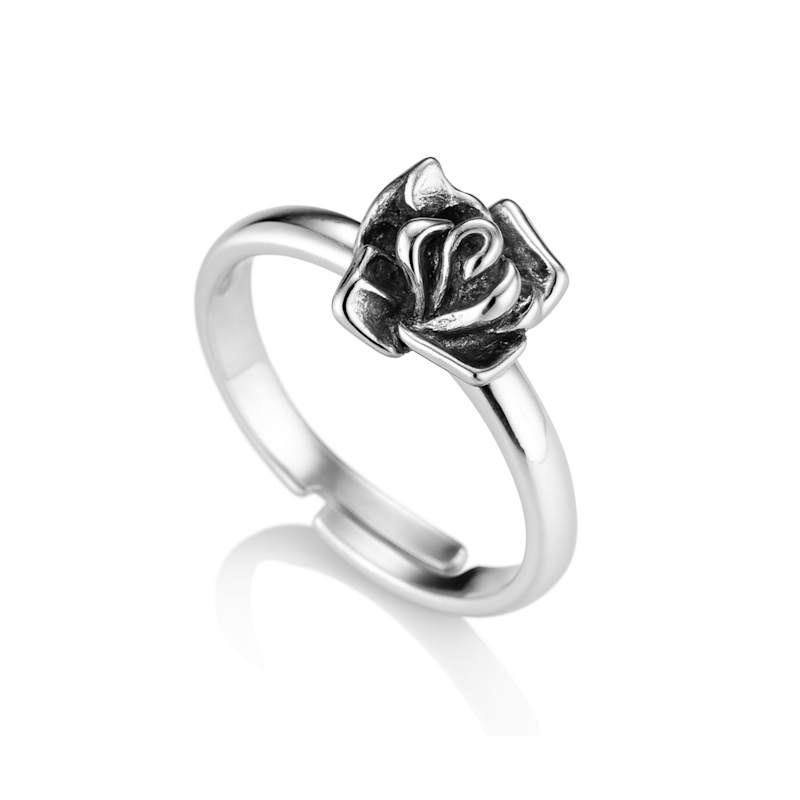 Thumbnail of Sterling Silver Rose Adjustable Ring For Women – Elegant Floral Jewelry image