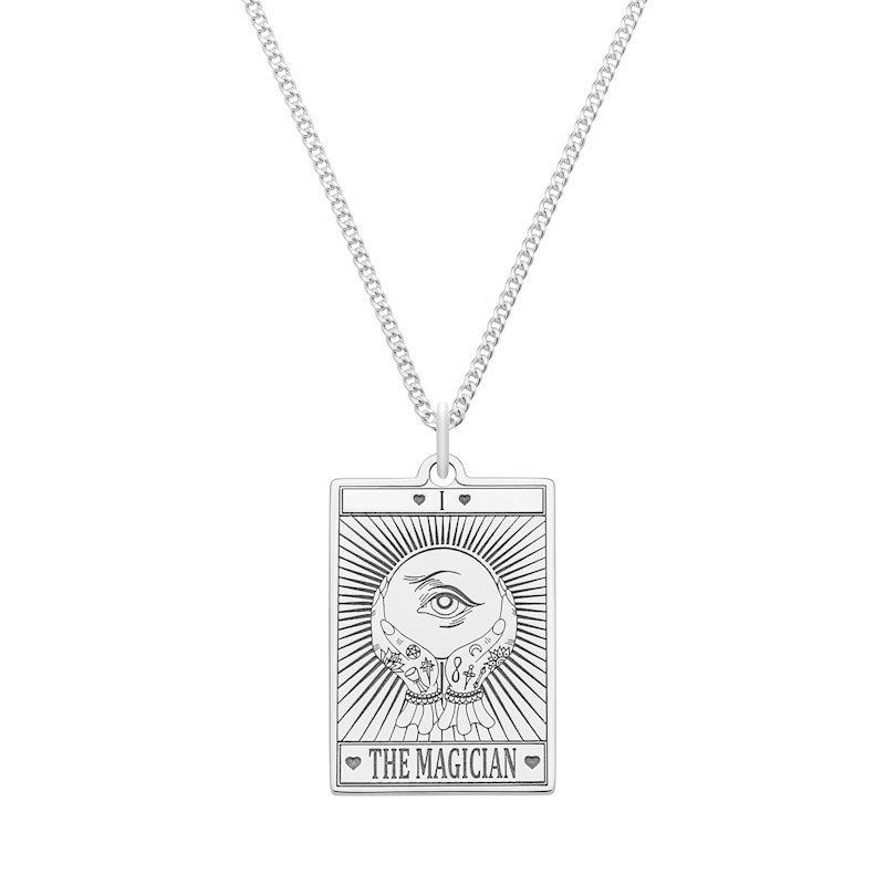 Thumbnail of Small Sterling Silver “The Magician” Tarot Card Necklace image
