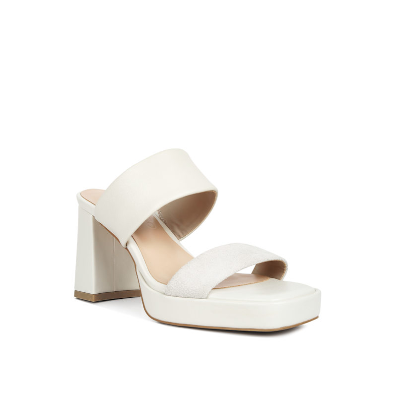 Thumbnail of Eddlia Slip On Platform Sandals In Off White By Rag & Co image