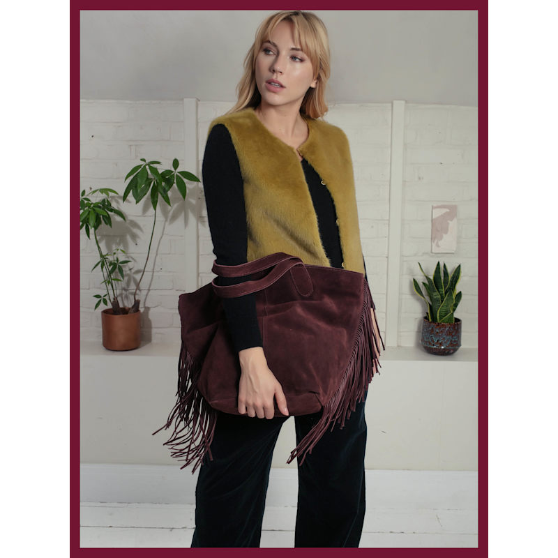 Thumbnail of Vancouver Suede Tote - Plum image