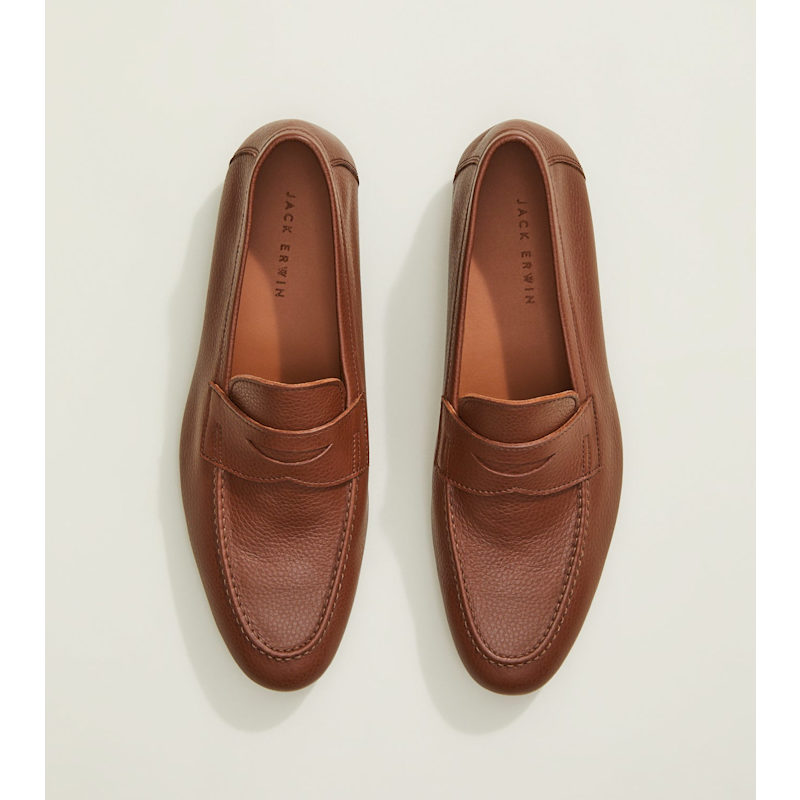 Edward Penny Loafer - Brown Pebble Grain | Jack Erwin | Wolf  display picture 1