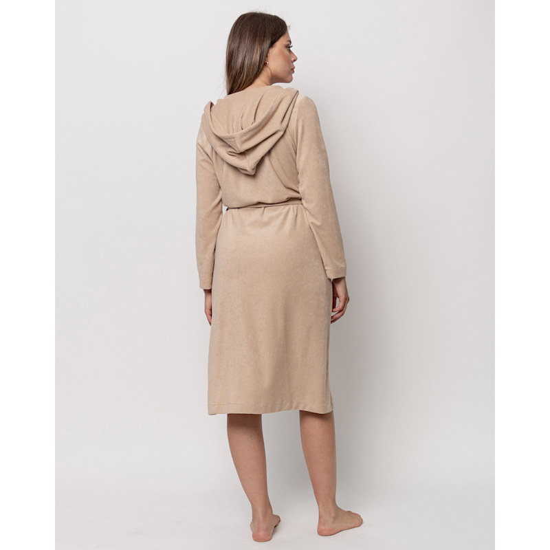 Thumbnail of Cotton Terry Hooded Robe - Camel image