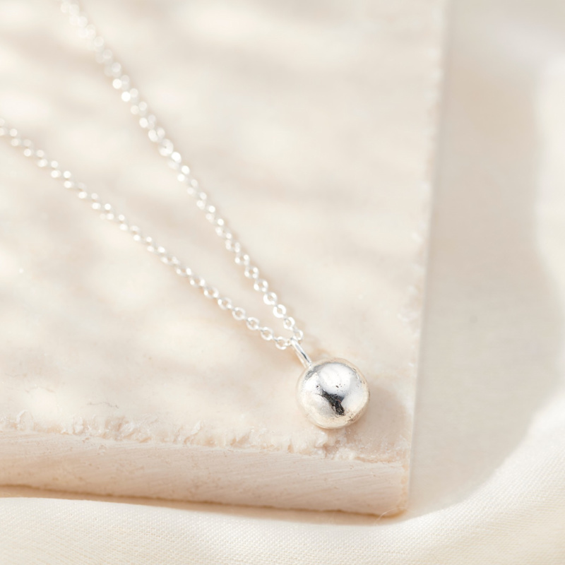 Thumbnail of Sterling Silver Molten Orb Necklace image