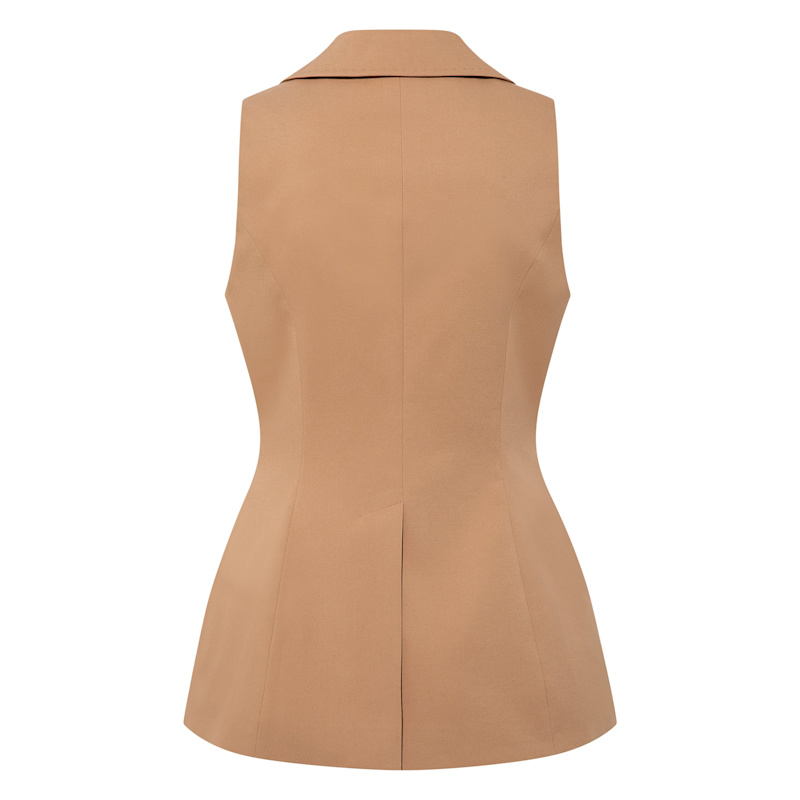 Thumbnail of Sleeveless Tailored Blazer - Camel Brown image