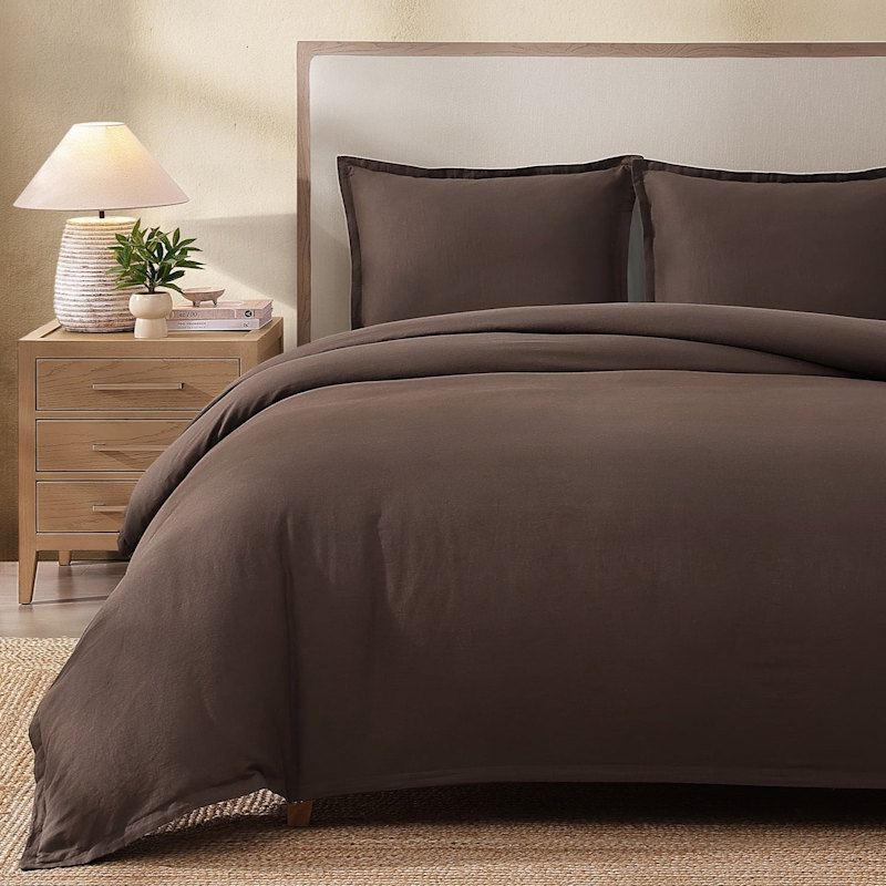 Thumbnail of Egyptian Cotton-European Linen Duvet Cover Set - Earth image