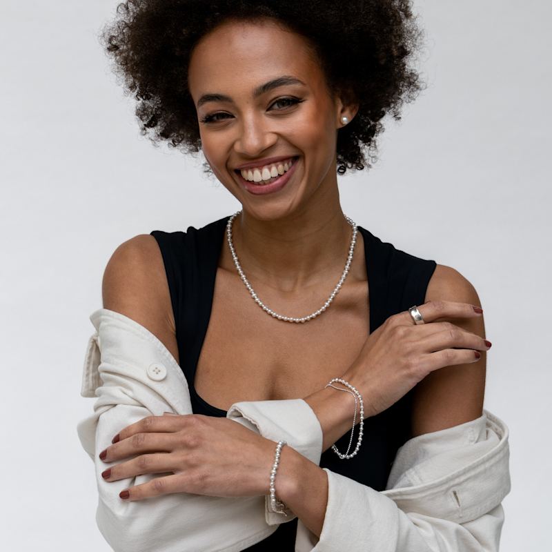 Eight Millimetre White Timeless Freshwater Pearl Studs Dower