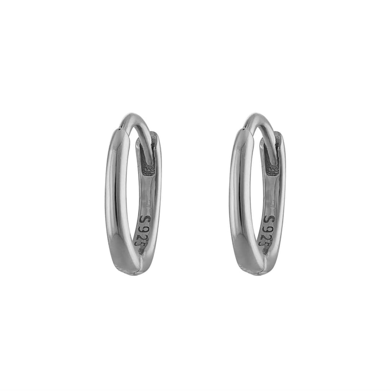 Thumbnail of Eight Mm Silver Huggie Hoop Earring image