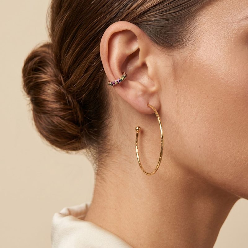 Thumbnail of Elara Cz Gold Plated Ear Cuff - Multicolour image