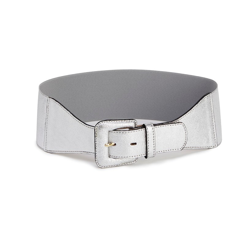 AURALEE LEATHER BELT BEIGE M　ベルト　シルバー金具 Gold Wide Belt - Leather And Elastic Band | JUAN-JO | Wolf