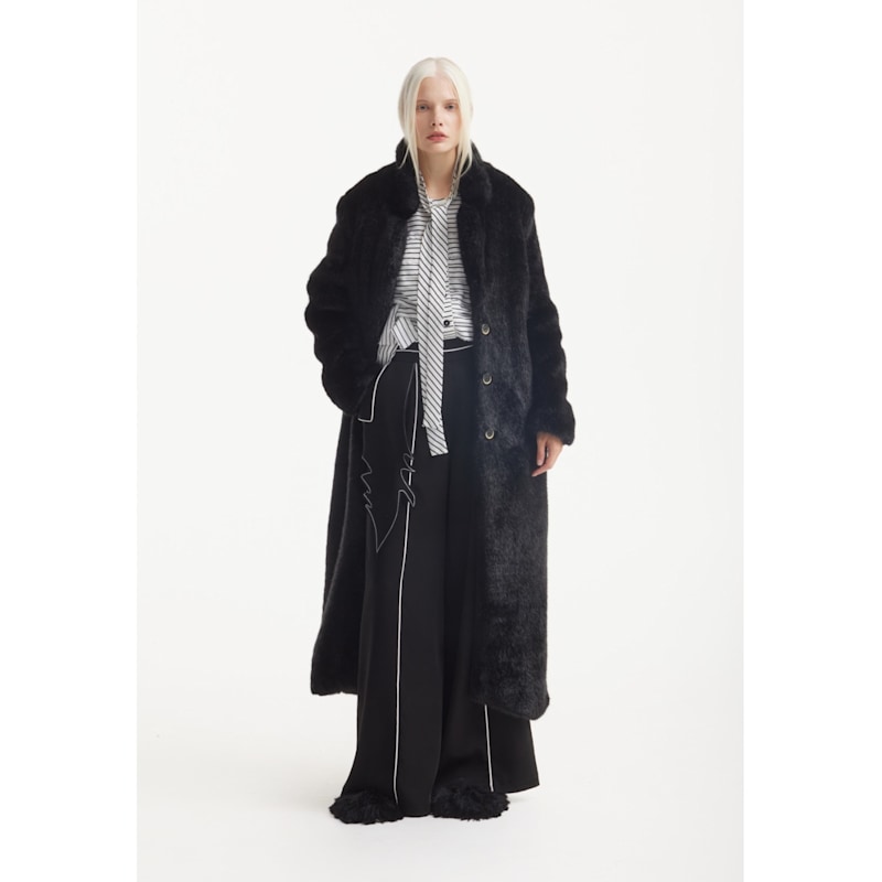 Thumbnail of Elasticated Waist Trousers With Contrast Piping Black image