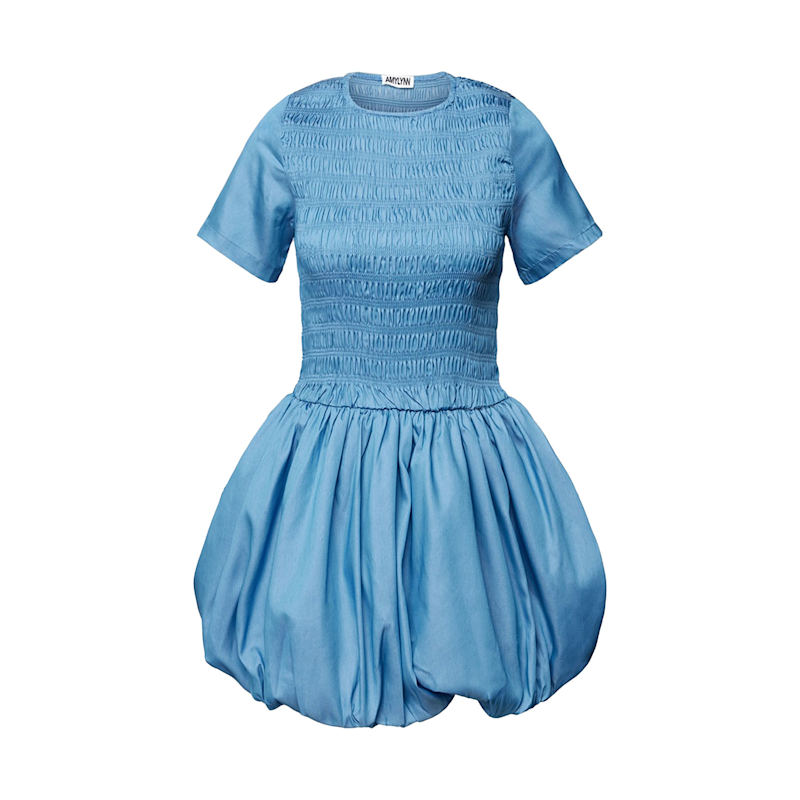 Thumbnail of Eleanor Lyocell Chambray Blue Ultra Mini Puffball Dress image