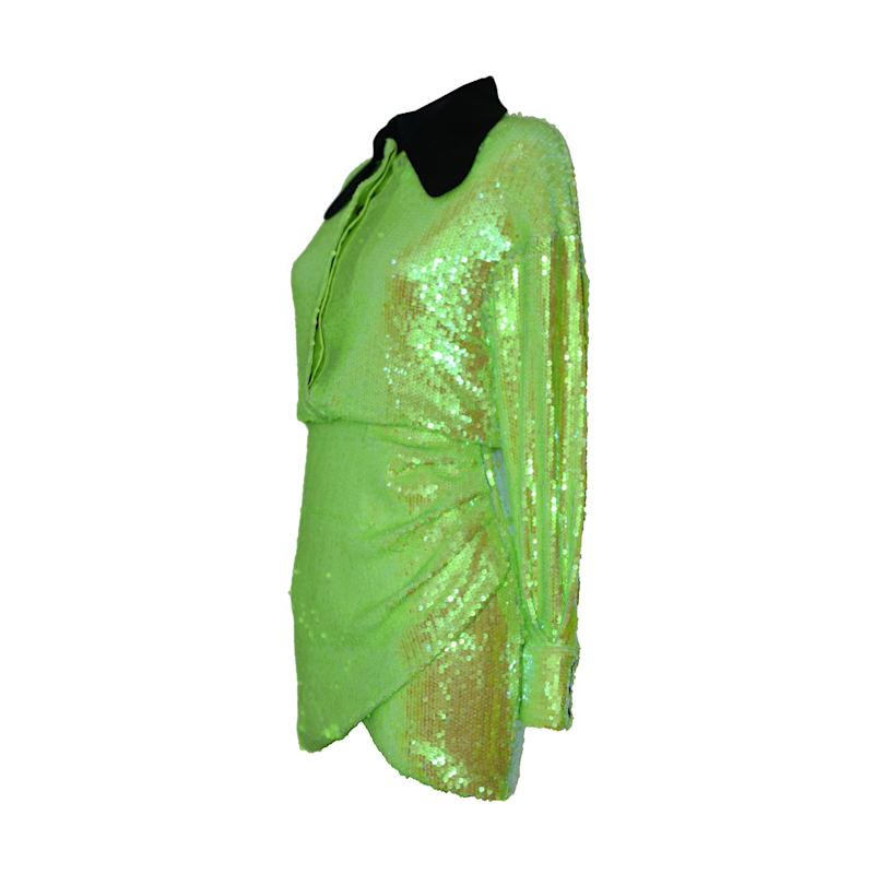 Thumbnail of Electric Lime Sequin Mini Dress image