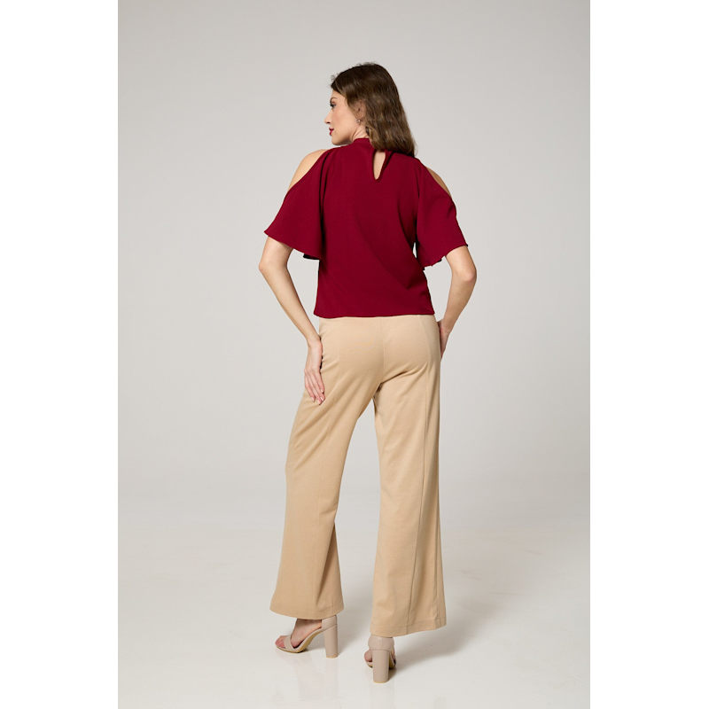 Thumbnail of Elegant Butterfly Sleeve Cold-Shoulder Top image