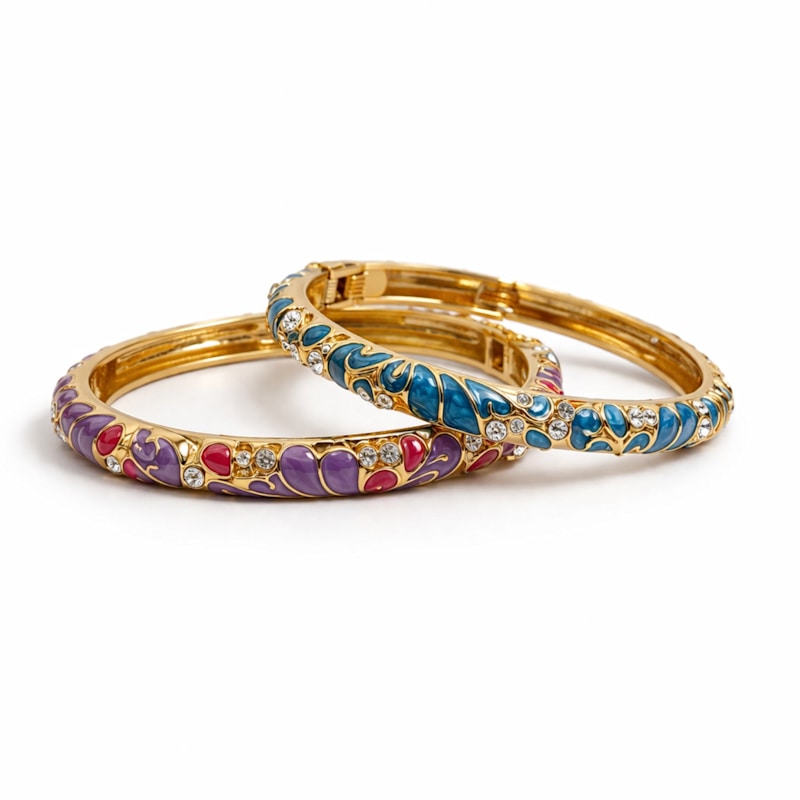 Thumbnail of Elegant Enamel Bangles With Intricate Detailing image