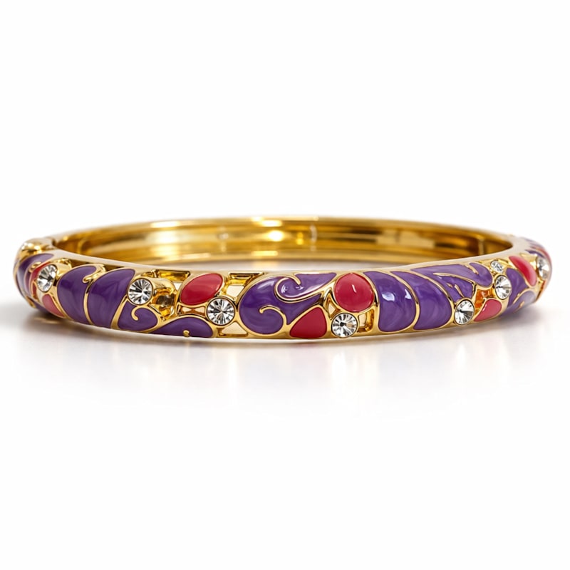 Thumbnail of Elegant Enamel Bangles With Intricate Detailing image
