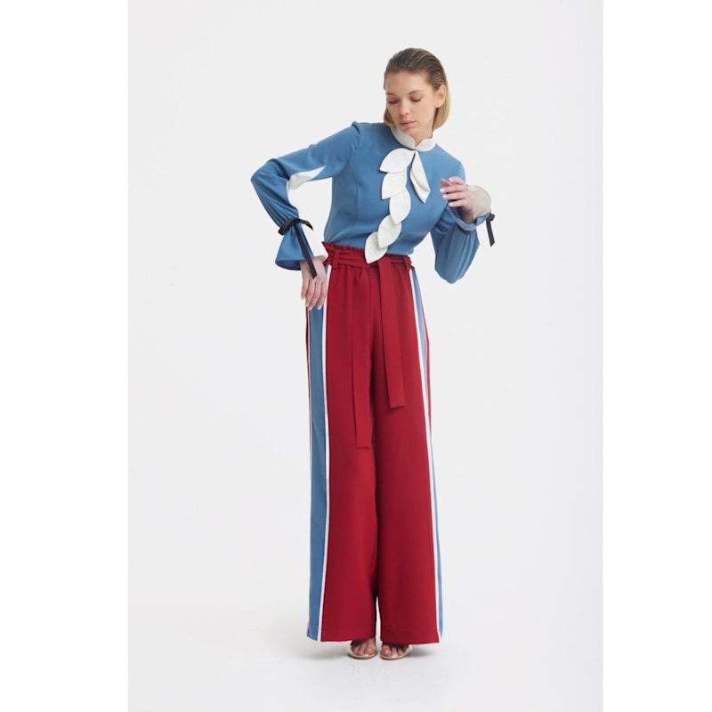 Thumbnail of Elegant Fitted Blouse – Pale Blue image