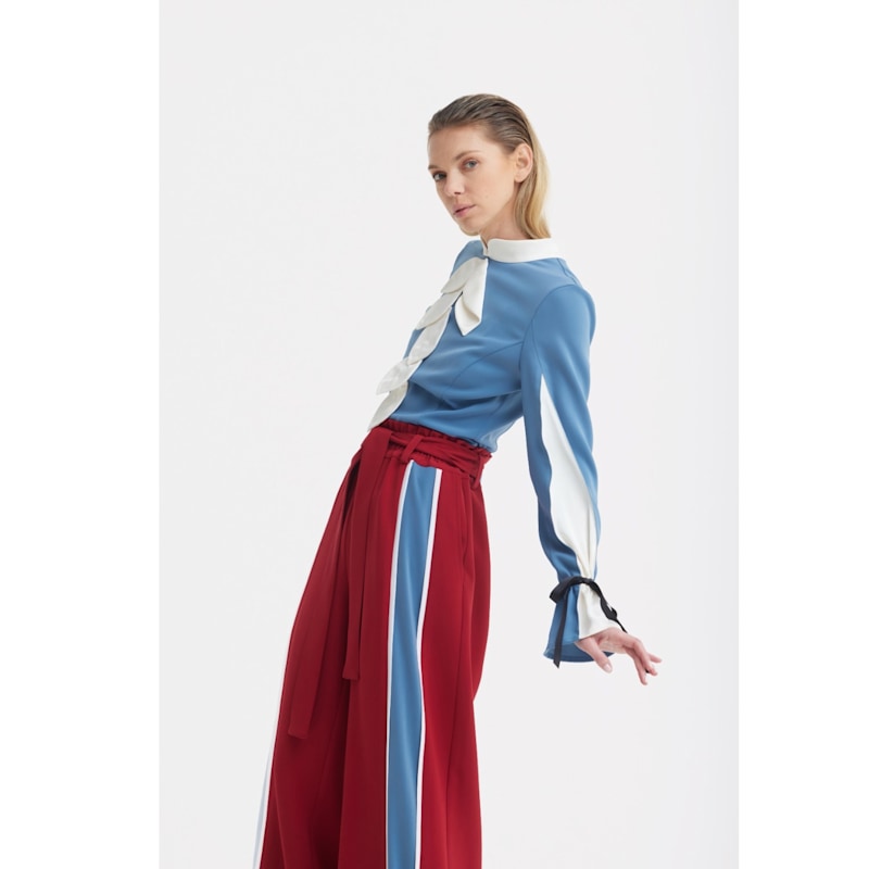 Thumbnail of Elegant Fitted Blouse – Pale Blue image