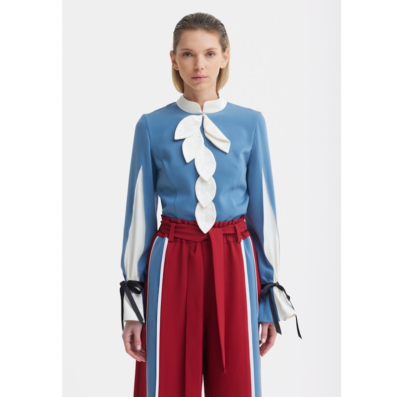 Thumbnail of Elegant Fitted Blouse – Pale Blue image