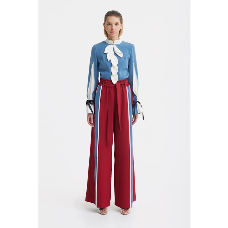 Thumbnail of Elegant Fitted Blouse – Pale Blue image