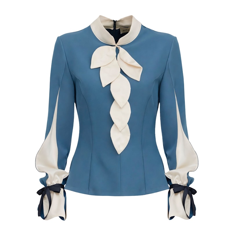 Thumbnail of Elegant Fitted Blouse – Pale Blue image