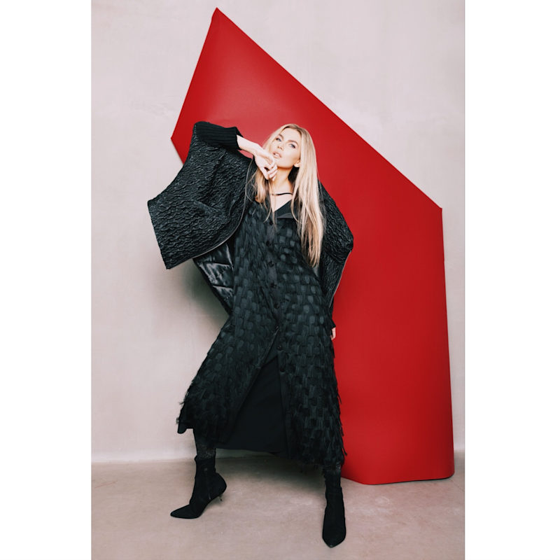 Elegant Slip Dress With Sheer Cape | Julia Allert | Wolf & Badger