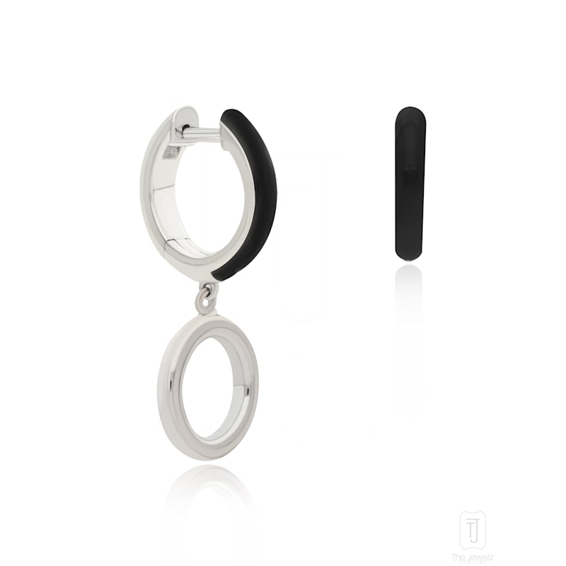 Thumbnail of Elements Earrings With Black Enamel image