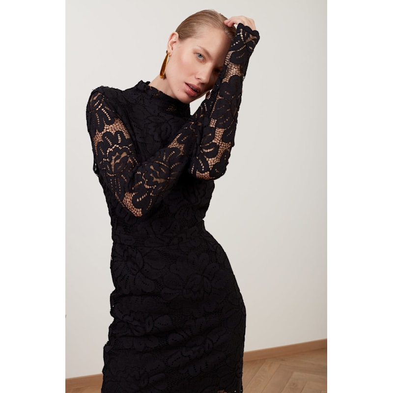 Poppy lace mini dress black andmay Poppy lace mini dress black