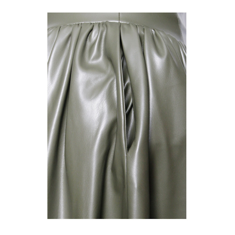 Eliana Olive Vegan Leather Dress | Miss Circle New York | Wolf & Badger