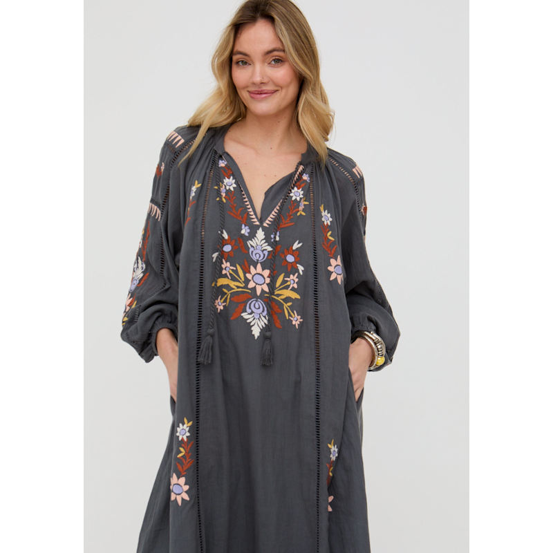 embroidered kaftan maxi dress Vina Kaftan Maxi Dress, MULTI / Small main image 1